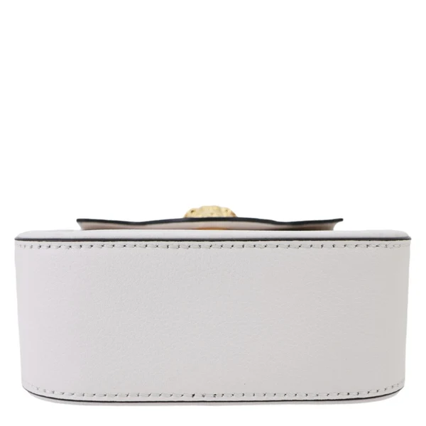 VERSACE La Medusa Mini Leather Top Handle Shoulder Bag White