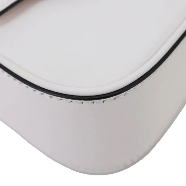 VERSACE La Medusa Mini Leather Top Handle Shoulder Bag White