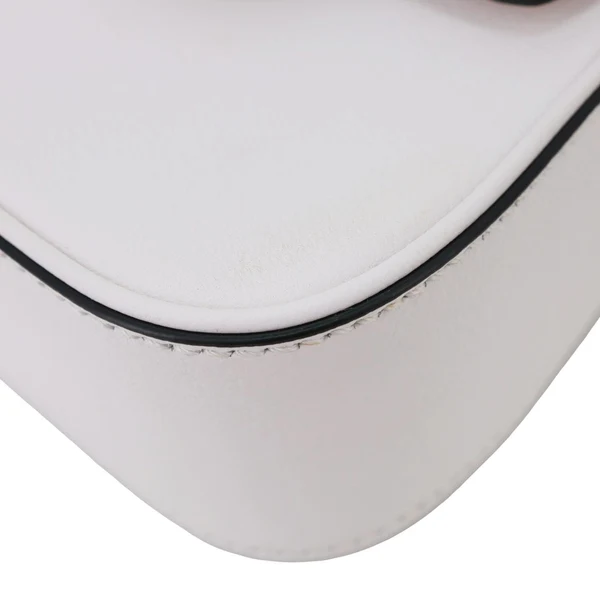 VERSACE La Medusa Mini Leather Top Handle Shoulder Bag White