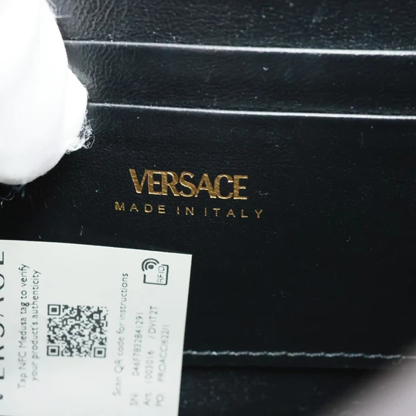 VERSACE La Medusa Mini Leather Top Handle Shoulder Bag White