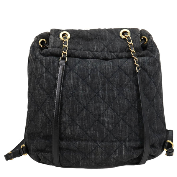 CHANEL CC Quilted Denim Backpack Black