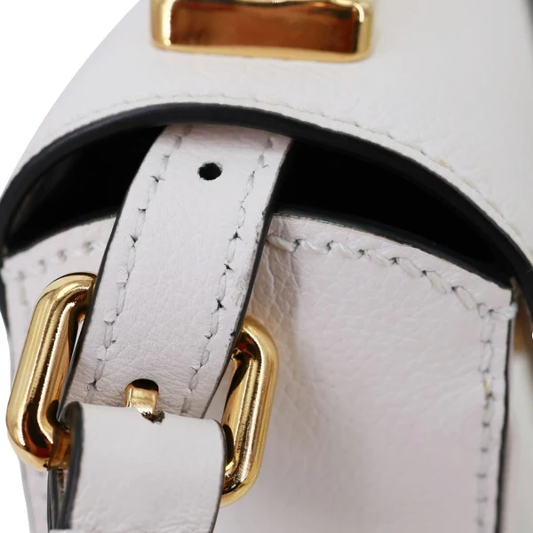 VERSACE La Medusa Mini Leather Top Handle Shoulder Bag White
