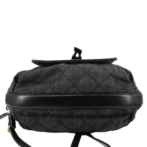 CHANEL CC Quilted Denim Backpack Black