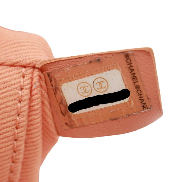 CHANEL Deauville Medium Mixed Fibers Canvas Calfskin Shopping Tote Bag Peach
