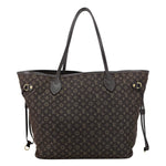 Louis Vuitton Neverfull MM Monogram Idylle Canvas Tote Bag Fusain Brown