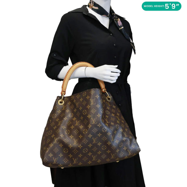 LOUIS VUITTON Artsy MM Monogram Canvas Hobo Shoulder Bag Brown