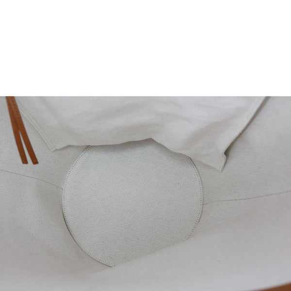 YVES SAINT LAURENT Rive Gauche Linen Canvas Bucket Shoulder Bag Off White