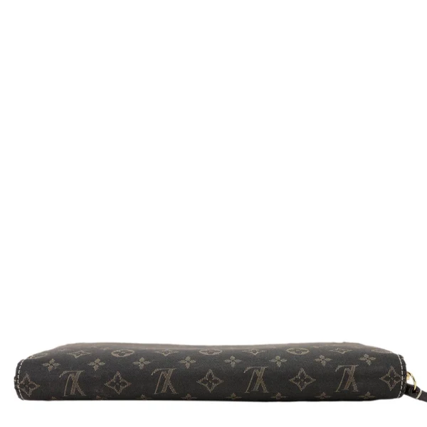 LOUIS VUITTON Monogram Mini Lin Canvas Zippy Wallet Brown