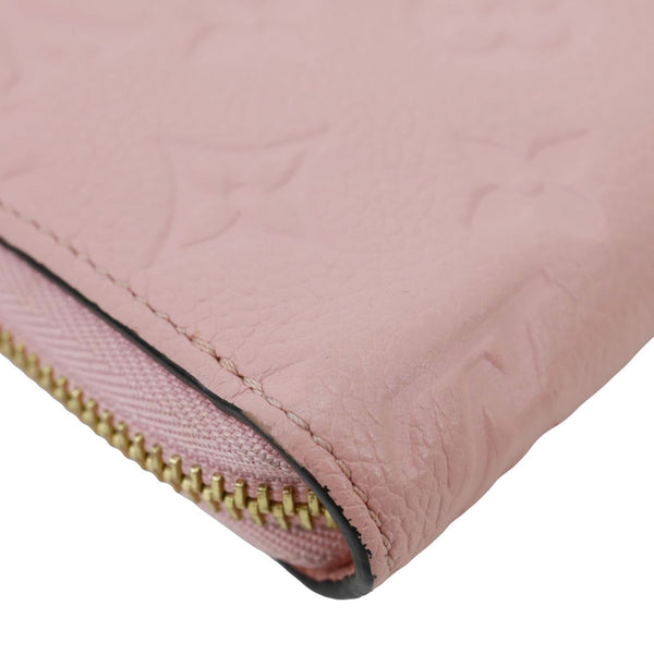 LOUIS VUITTON Monogram Empreinte Leather Zippy Wallet Rose Poudre Pink