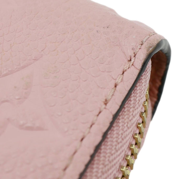 LOUIS VUITTON Monogram Empreinte Leather Zippy Wallet Rose Poudre Pink