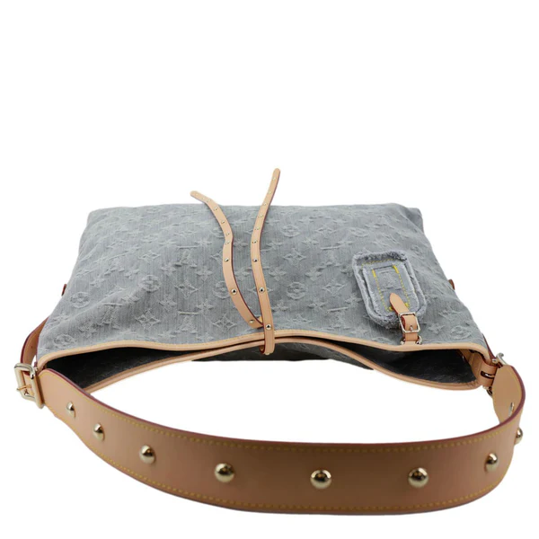 LOUIS VUITTON CarryAll MM Monogram Denim Shoulder Bag Washed Grey