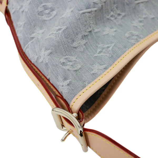 LOUIS VUITTON CarryAll MM Monogram Denim Shoulder Bag Washed Grey