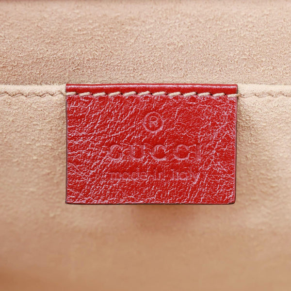 GUCCI Rajah Small Web Leather Shoulder Bag Red 570145