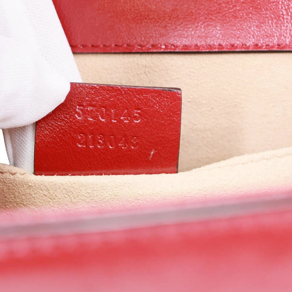 GUCCI Rajah Small Web Leather Shoulder Bag Red 570145