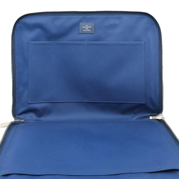 LOUIS VUITTON Porte Documents Slim Taiga Leather Briefcase Bag Ocean