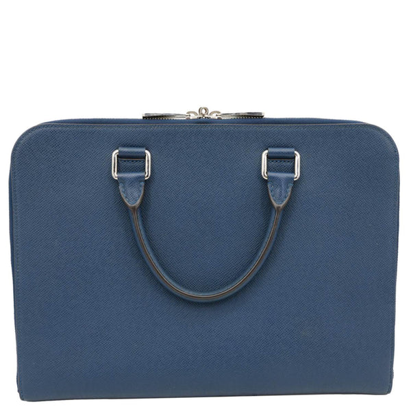 LOUIS VUITTON Porte Documents Slim Taiga Leather Briefcase Bag Ocean
