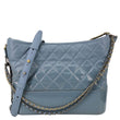 CHANEL Gabrielle Medium Patent Leather Hobo Bag Blue
