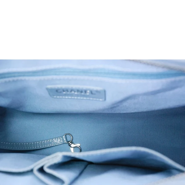 CHANEL Gabrielle Medium Patent Leather Hobo Bag Blue