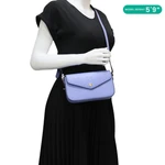 GUCCI Super Mini GG Embossed Leather Shoulder Bag Blue 772794