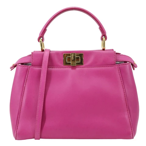 FENDI Peekaboo ISEEU Leather Satchel Bag Pink