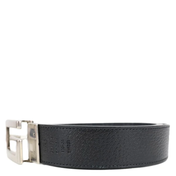 GUCCI Square G Buckle Leather Reversible Belt Black 626974 Size 110/44