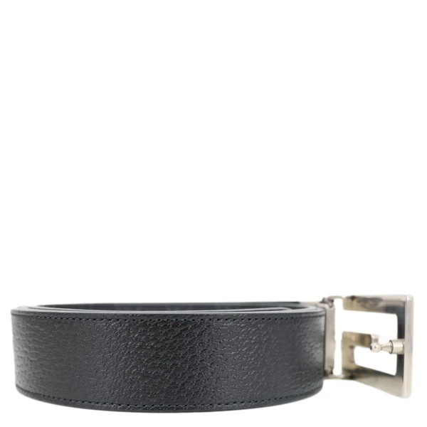 GUCCI Square G Buckle Leather Reversible Belt Black 626974 Size 110/44