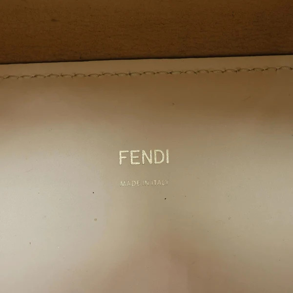 FENDI Sunshine Medium Leather Shopper Tote Bag Cream