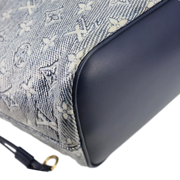 LOUIS VUITTON Neverfull MM Monoglam Jacquard Tote Bag Navy Blue