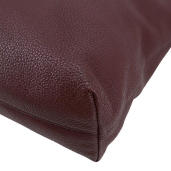 PRADA Vitello Daino Pebbled Calfskin Leather Shopping Tote Bag Burgundy