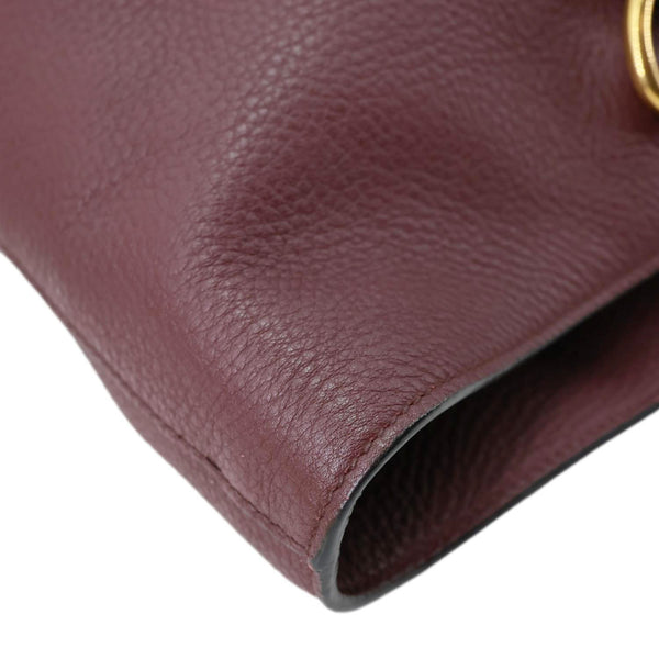 PRADA Vitello Daino Pebbled Calfskin Leather Shopping Tote Bag Burgundy