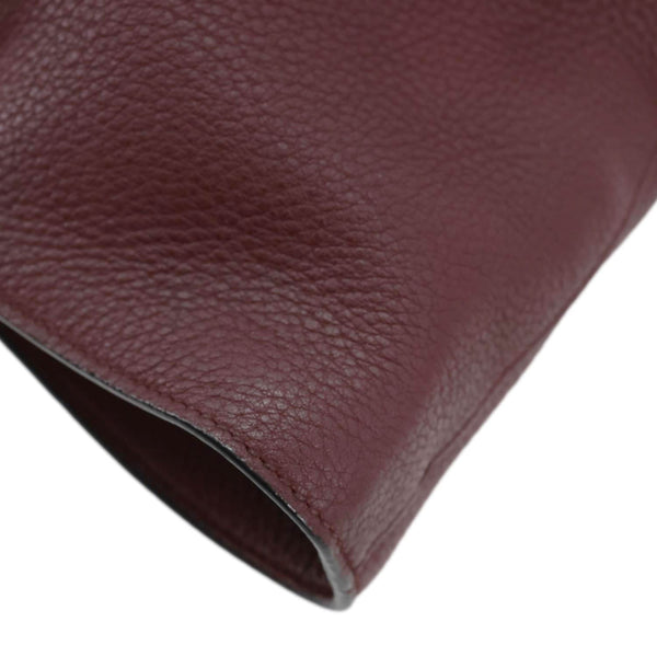 PRADA Vitello Daino Pebbled Calfskin Leather Shopping Tote Bag Burgundy