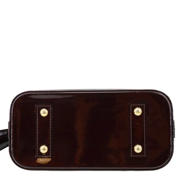 LOUIS VUITTON Alma BB Monogram Vernis Leather Satchel Bag Amarante