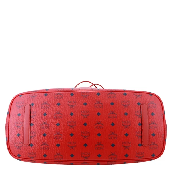 MCM Reversible Liz Large Visetos Canvas Shopper Tote Bag Red