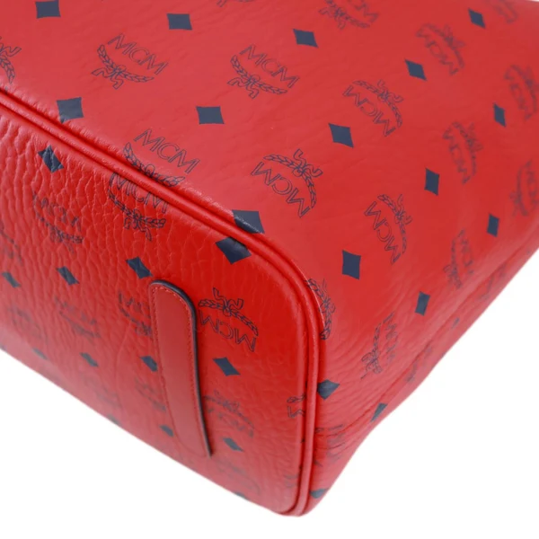 MCM Reversible Liz Large Visetos Canvas Shopper Tote Bag Red