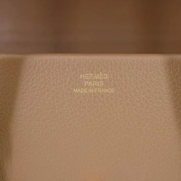HERMES New Drag 22 Evercolor Leather Shoulder Bag Beige