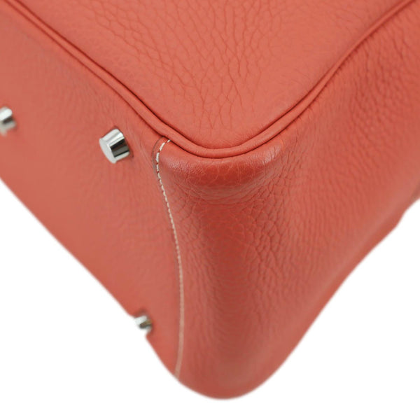 HERMES Lindy 30 Taurillon Clemence Leather Shoulder Bag Red