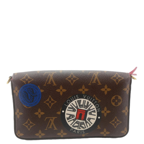 LOUIS VUITTON LV Felicie Pochette World Tour Monogram Canvas Crossbody Bag Brown
