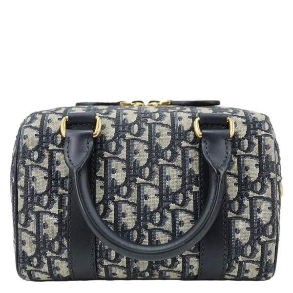 CHRISTIAN DIOR Groove 20 Oblique Jacquard Canvas Crossbody Bag Navy Blue