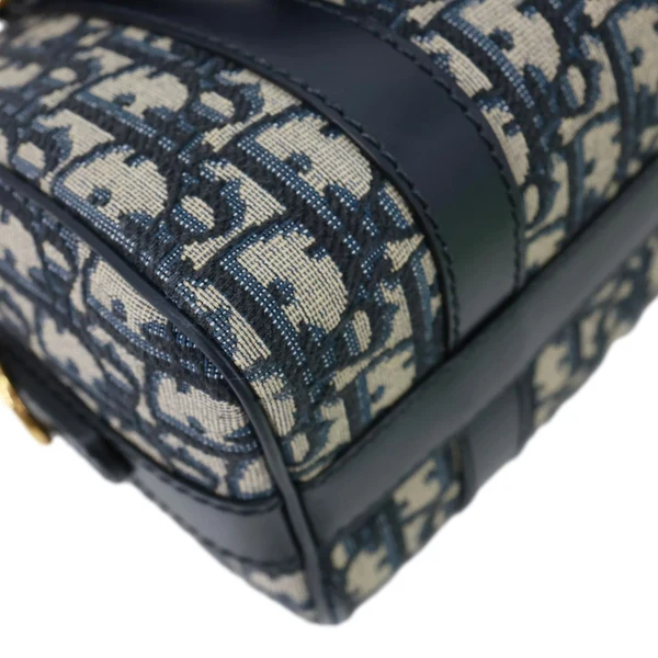 CHRISTIAN DIOR Groove 20 Oblique Jacquard Canvas Crossbody Bag Navy Blue