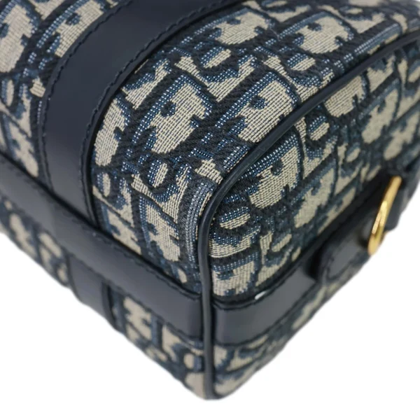 CHRISTIAN DIOR Groove 20 Oblique Jacquard Canvas Crossbody Bag Navy Blue