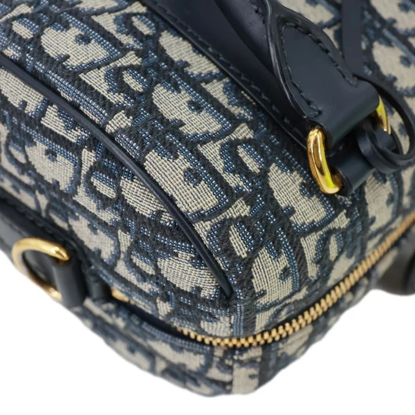 CHRISTIAN DIOR Groove 20 Oblique Jacquard Canvas Crossbody Bag Navy Blue