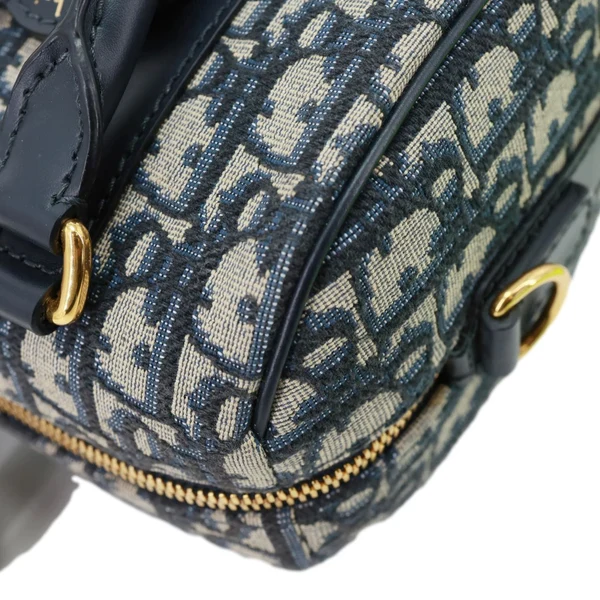 CHRISTIAN DIOR Groove 20 Oblique Jacquard Canvas Crossbody Bag Navy Blue