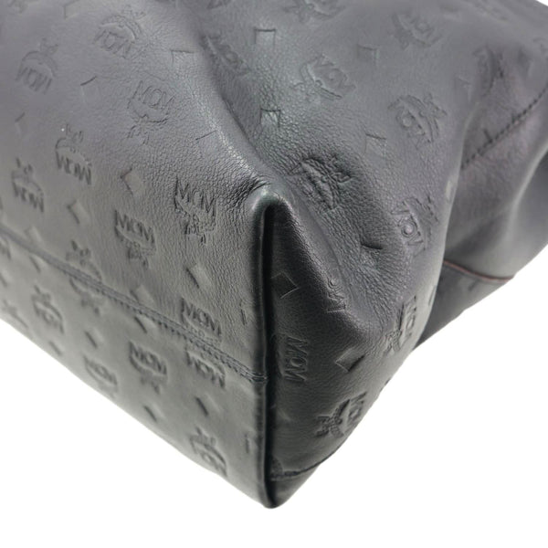 MCM Ottomar Klara Medium Monogram Calfskin Leather Hobo Bag Black