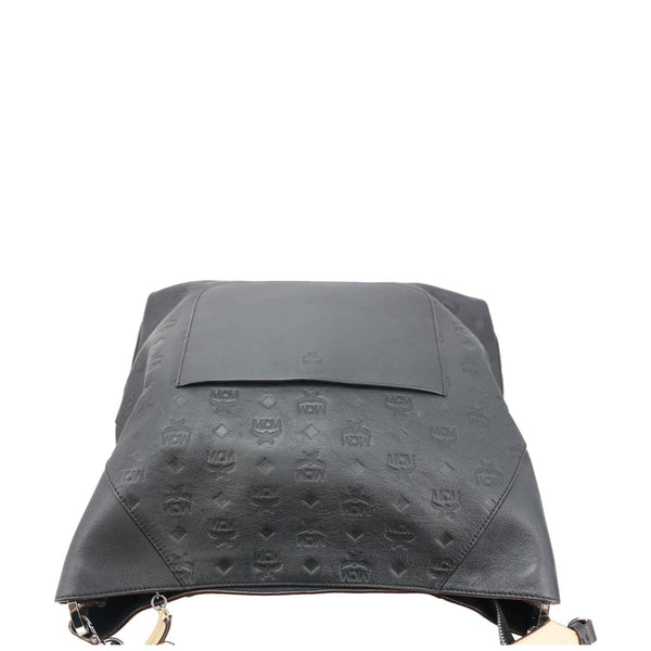 MCM Ottomar Klara Medium Monogram Calfskin Leather Hobo Bag Black
