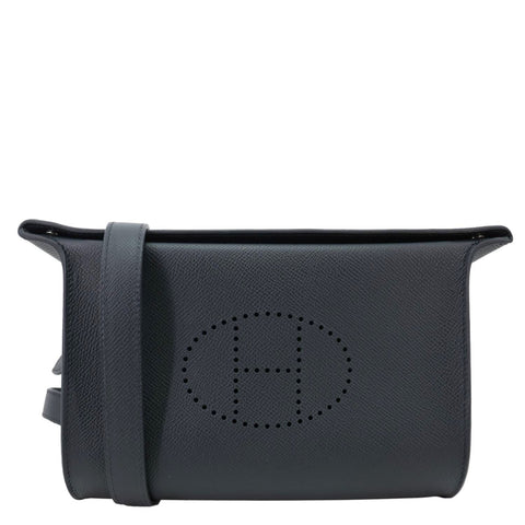 HERMES Videpoches Epsom Calfskin Leather Crossbody Bag Black