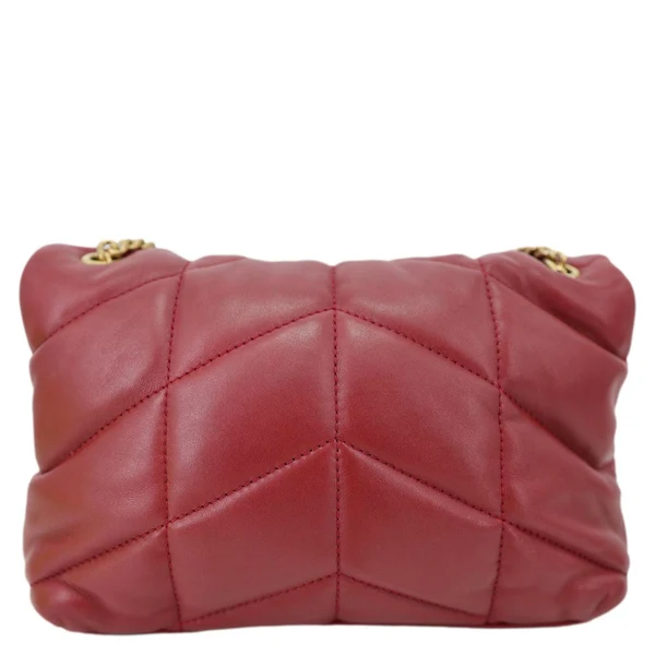 YVES SAINT LAURENT Toy Loulou Puffer Quilted Lambskin Leather Crossbody Bag Red