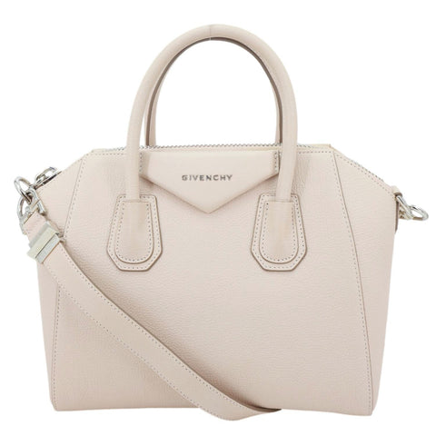 GIVENCHY Antigona Small Sugar Goatskin Leather Shoulder Bag Pale Pink