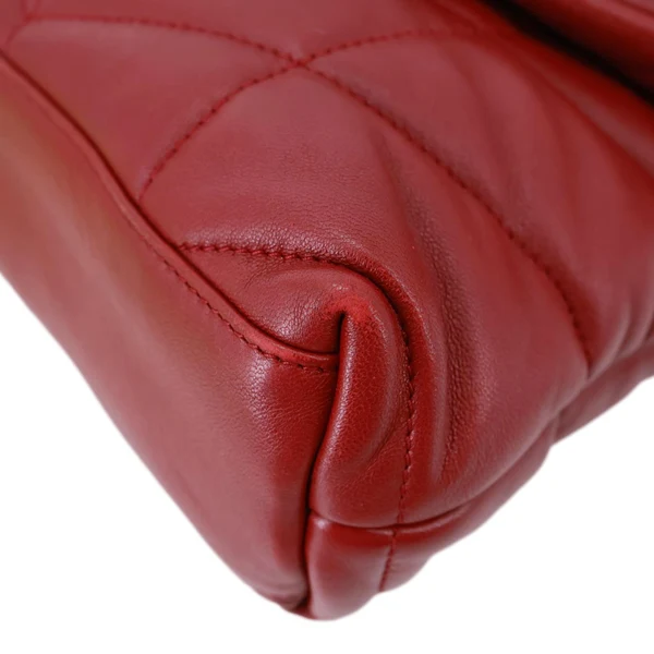 YVES SAINT LAURENT Toy Loulou Puffer Quilted Lambskin Leather Crossbody Bag Red