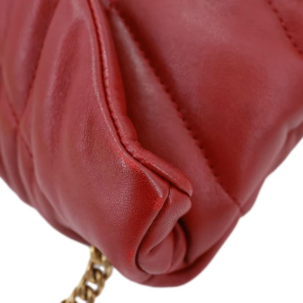 YVES SAINT LAURENT Toy Loulou Puffer Quilted Lambskin Leather Crossbody Bag Red