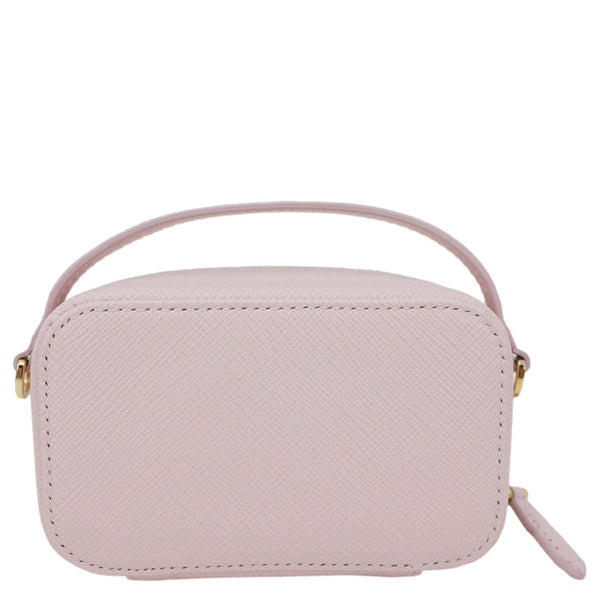 PRADA Mini Saffiano Leather Zip Crossbody Bag Pink